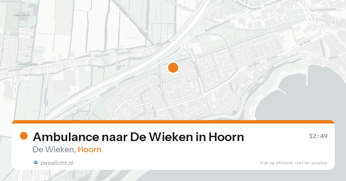 Ambulance naar De Wieken in Hoorn — 17 aug 2026