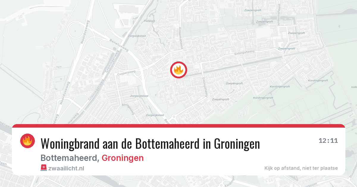 Woningbrand aan de Bottemaheerd in Groningen — 4 mei 2026