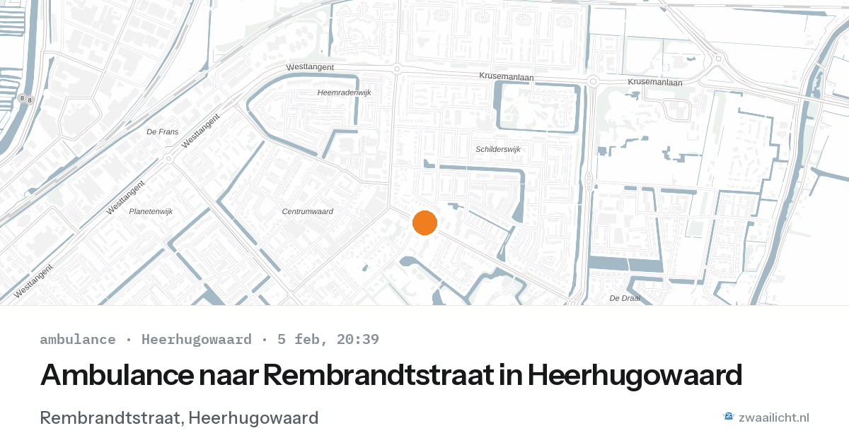 Ambulance naar Rembrandtstraat in Heerhugowaard — 5 feb 2026
