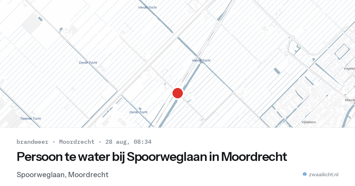 Persoon te water bij Spoorweglaan in Moordrecht — 28 aug 2026