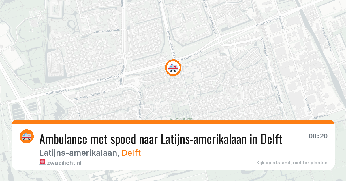 Ambulance met spoed naar Latijns-amerikalaan in Delft — 6 jul 2026