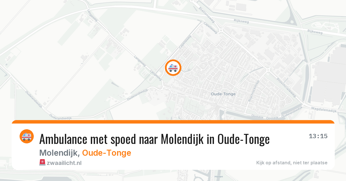 Ambulance met spoed naar Molendijk in Oude-Tonge — 4 aug 2026
