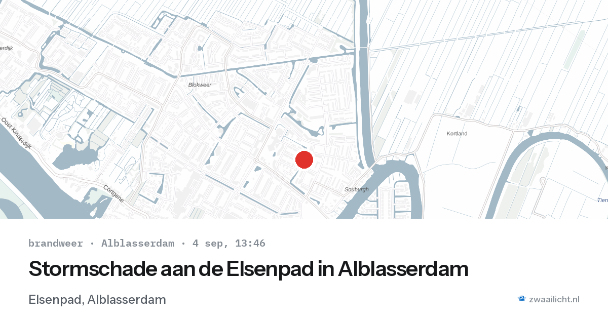 Stormschade aan de Elsenpad in Alblasserdam — 4 sep 2026
