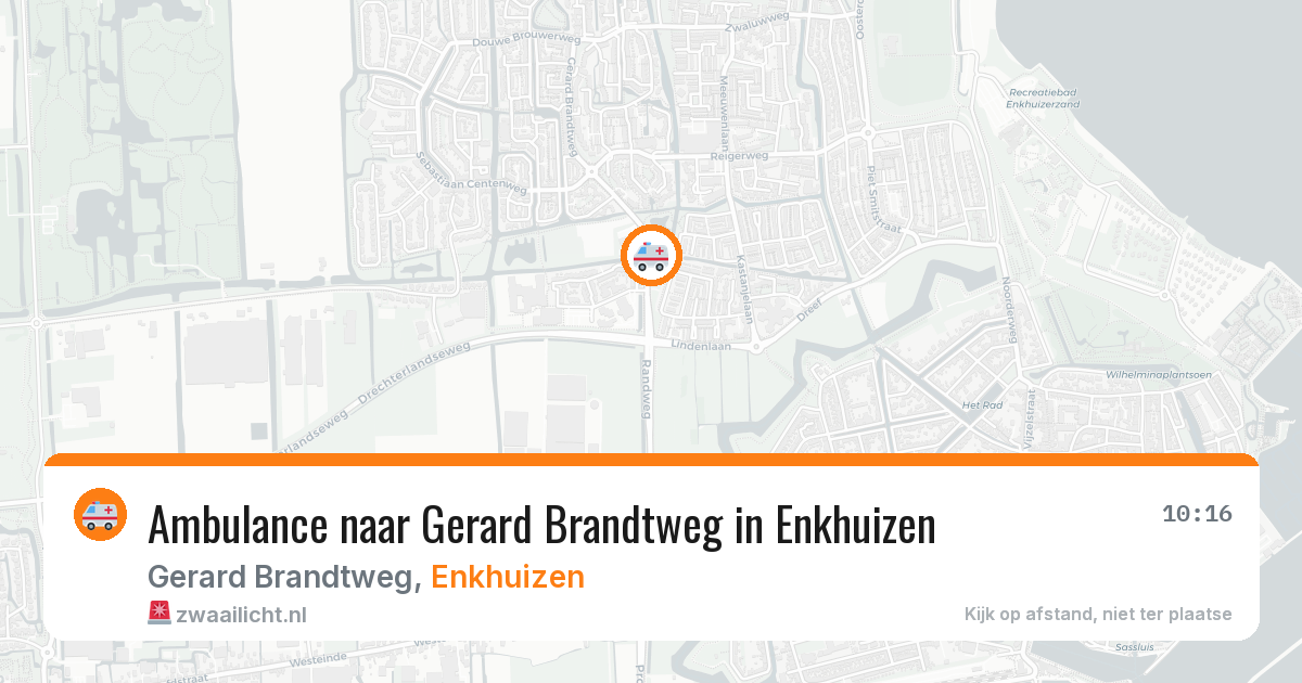 Ambulance naar Gerard Brandtweg in Enkhuizen — 30 mei 2026