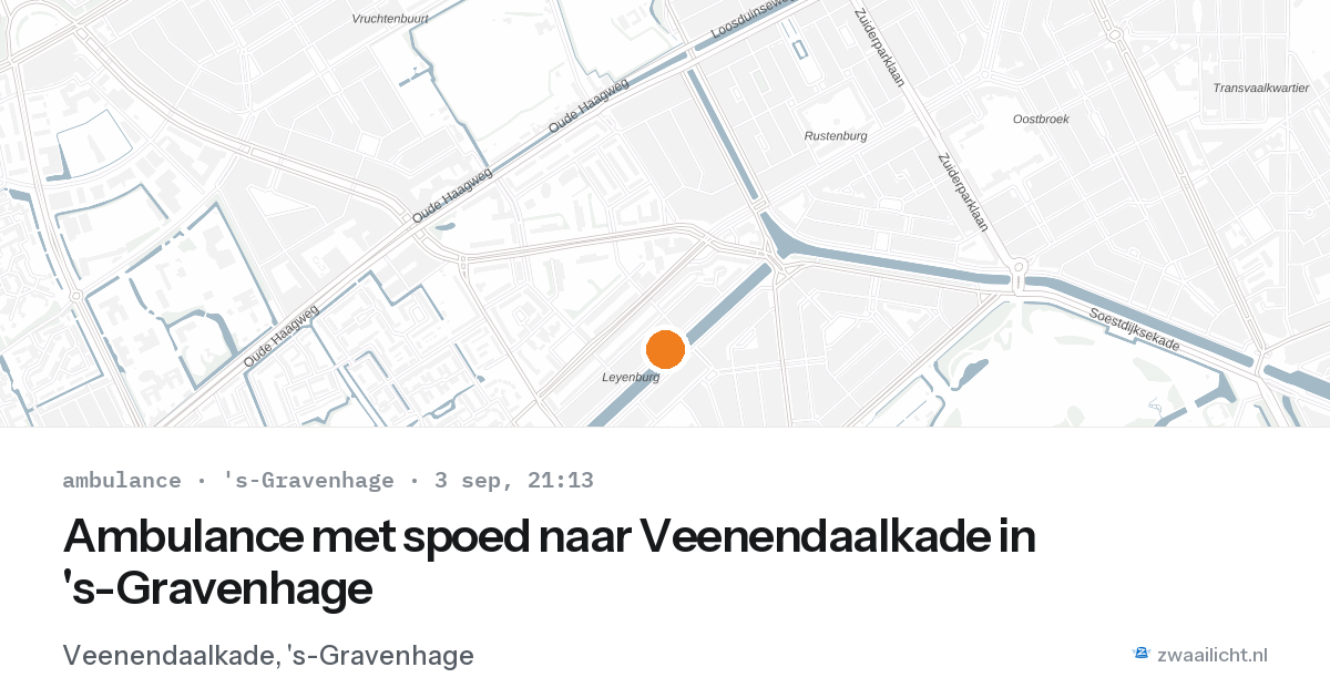 Ambulance met spoed naar Veenendaalkade in 's-Gravenhage — 3 sep 2026