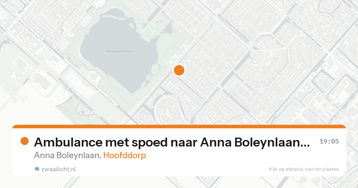 Ambulance met spoed naar Anna Boleynlaan in Hoofddorp — 21 mei 2026