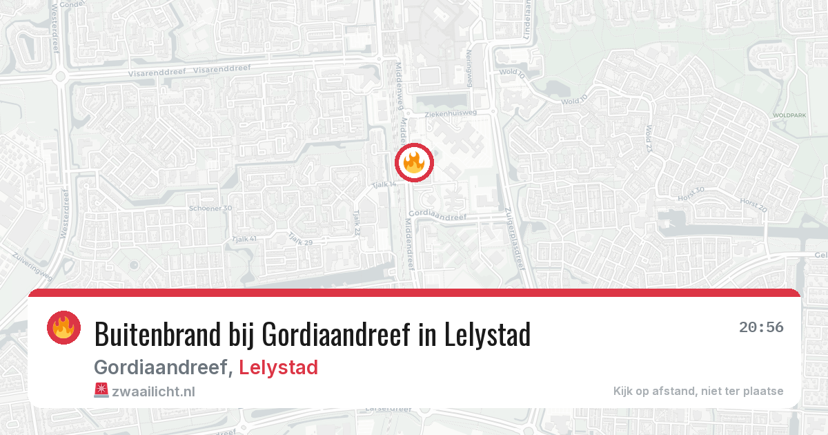 Buitenbrand bij Gordiaandreef in Lelystad — 28 jun 2026