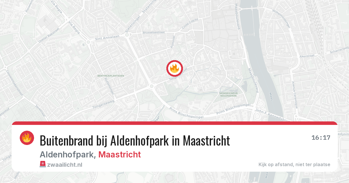 Buitenbrand bij Aldenhofpark in Maastricht — 31 mei 2026