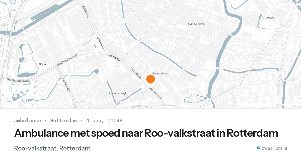 Ambulance met spoed naar Roo-valkstraat in Rotterdam — 4 sep 2026