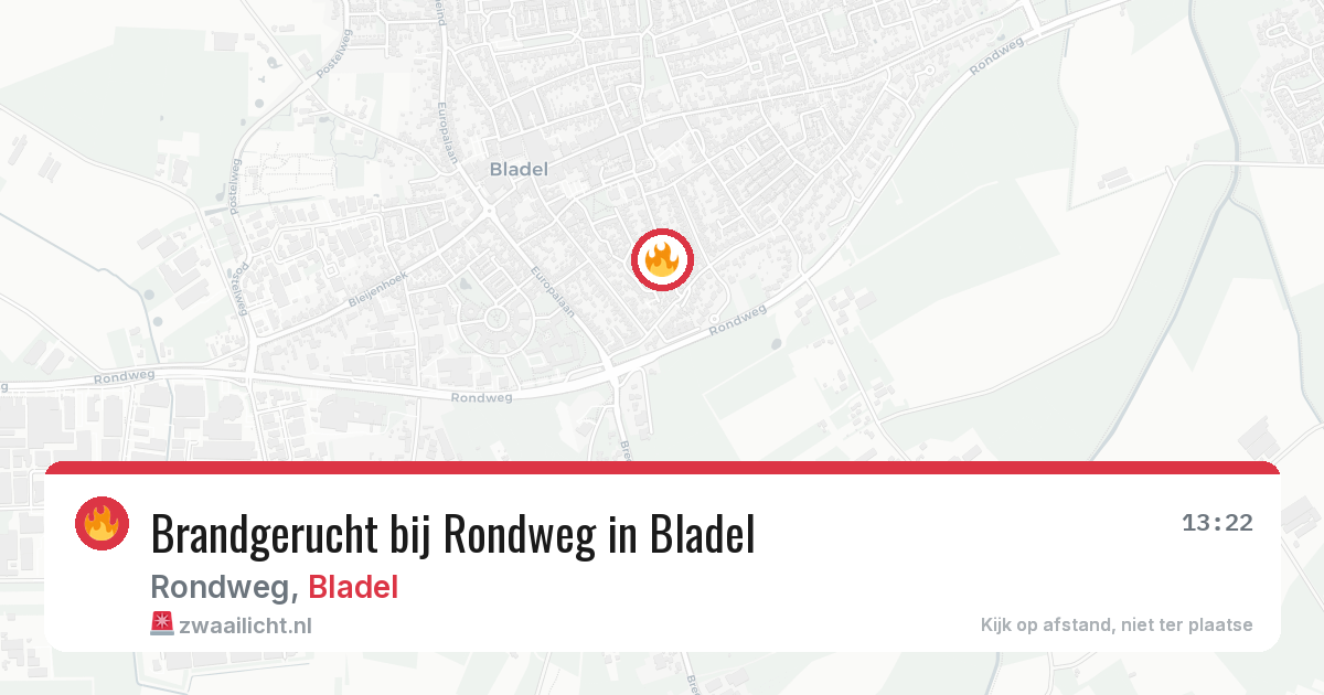 Brandgerucht bij Rondweg in Bladel — 11 aug 2026