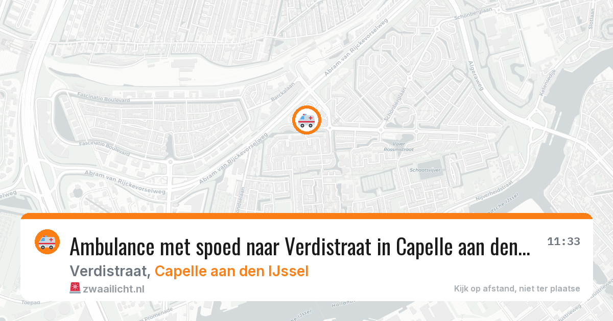 Ambulance met spoed naar Verdistraat in Capelle aan den IJssel — 19 jul 2026
