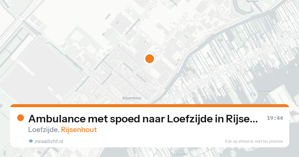 Ambulance met spoed naar Loefzijde in Rijsenhout — 20 aug 2026
