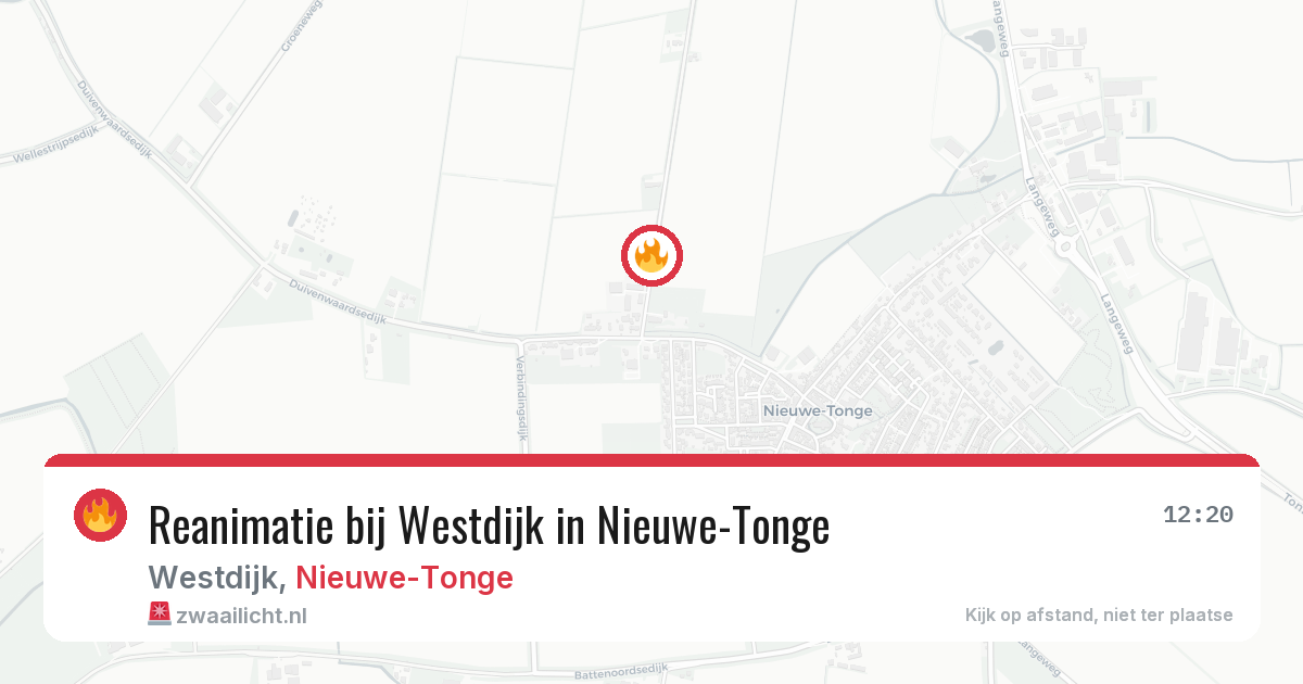 Reanimatie bij Westdijk in Nieuwe-Tonge — 13 apr 2026