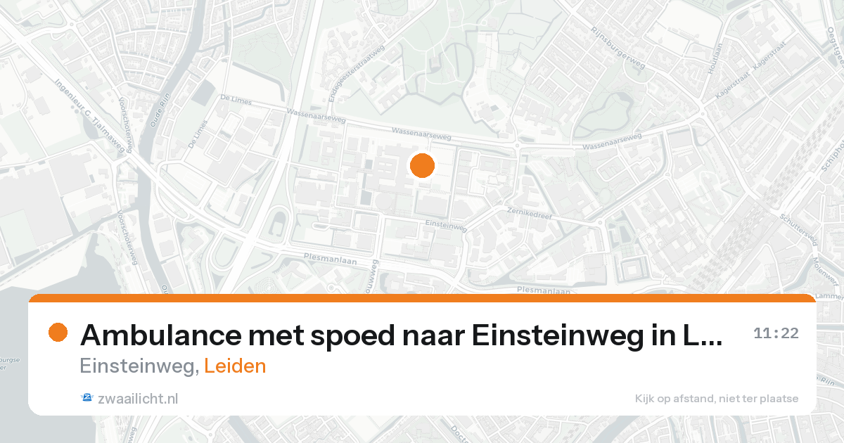 Ambulance met spoed naar Einsteinweg in Leiden — 20 aug 2026