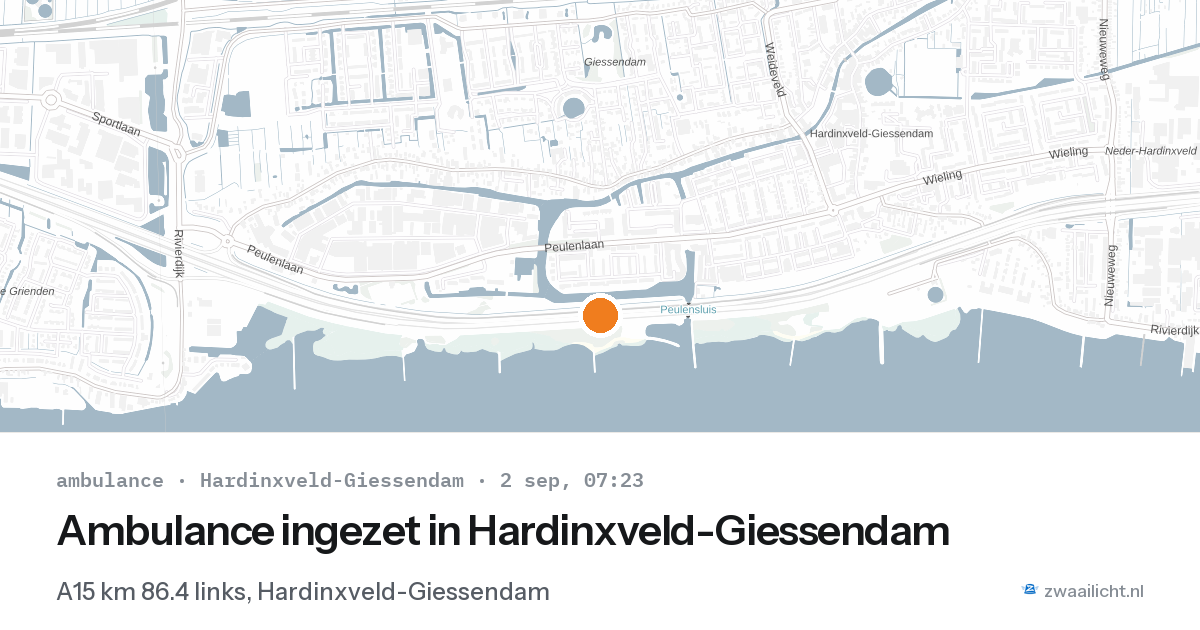 Ambulance ingezet in Hardinxveld-Giessendam — 2 sep 2026