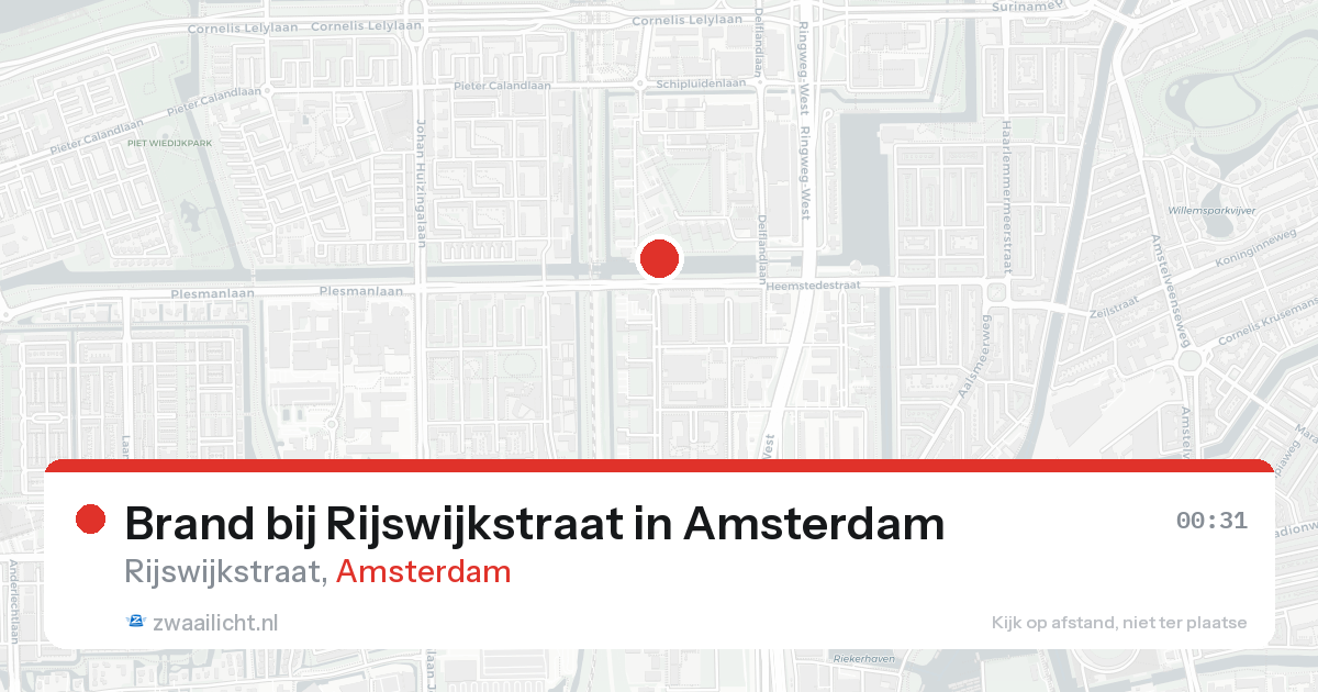 Brand bij Rijswijkstraat in Amsterdam — 6 jun 2026