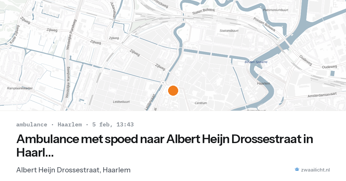 Ambulance met spoed naar Albert Heijn Drossestraat in Haarlem — 5 feb 2026