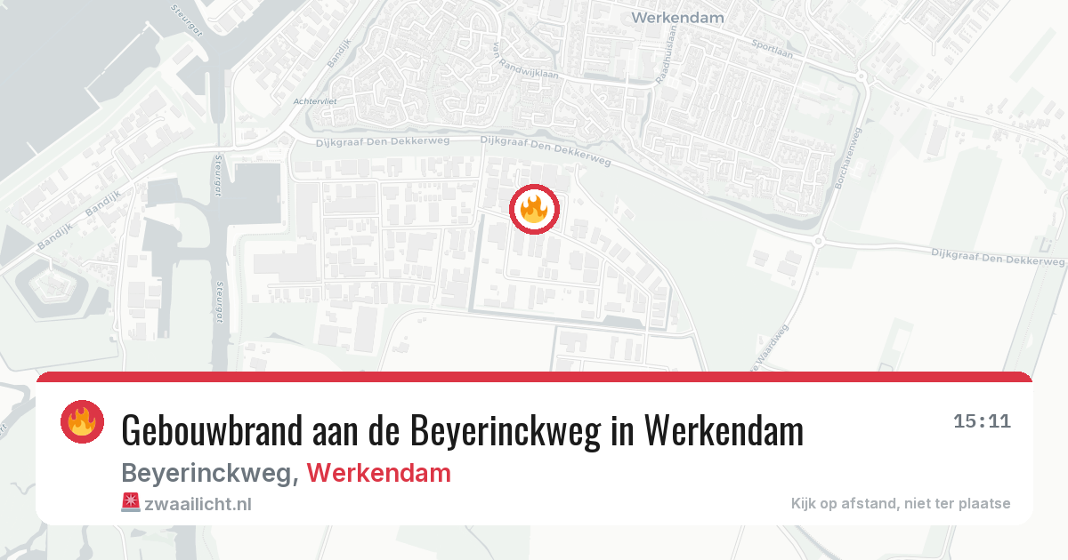 Gebouwbrand aan de Beyerinckweg in Werkendam — 10 jul 2026