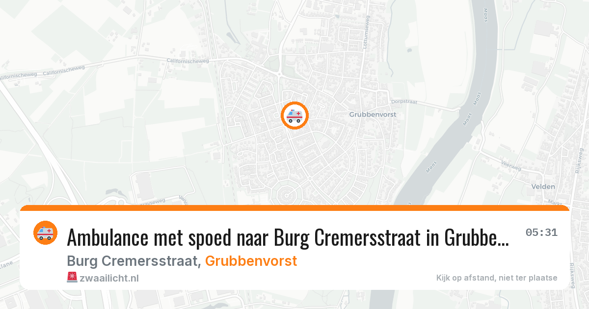 Ambulance met spoed naar Burg Cremersstraat in Grubbenvorst — 28 jun 2026