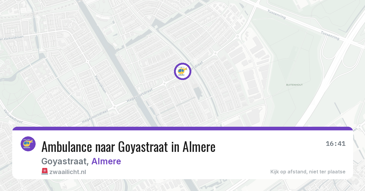 Ambulance naar Goyastraat in Almere — 14 aug 2026