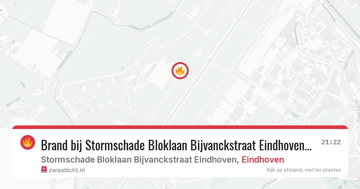 Brand bij Stormschade Bloklaan Bijvanckstraat Eindhoven in Eindhoven — 27 jun 2026