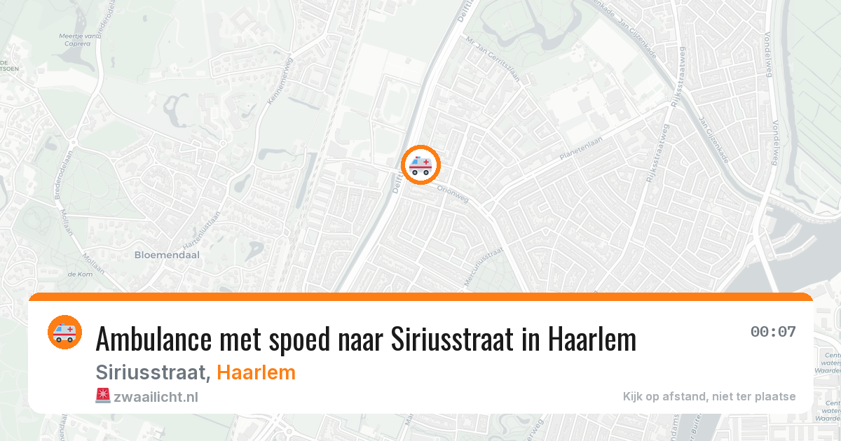 Ambulance met spoed naar Siriusstraat in Haarlem — 29 jun 2026