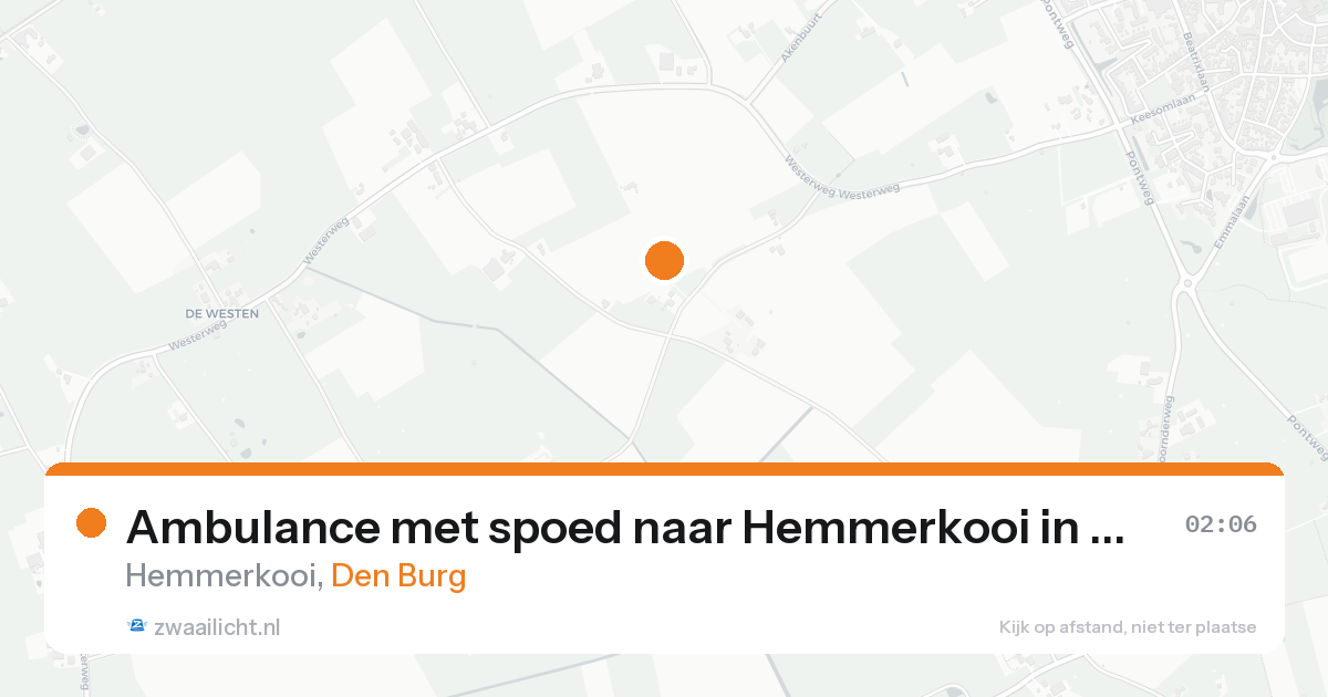 Ambulance met spoed naar Hemmerkooi in Den Burg — 16 aug 2026