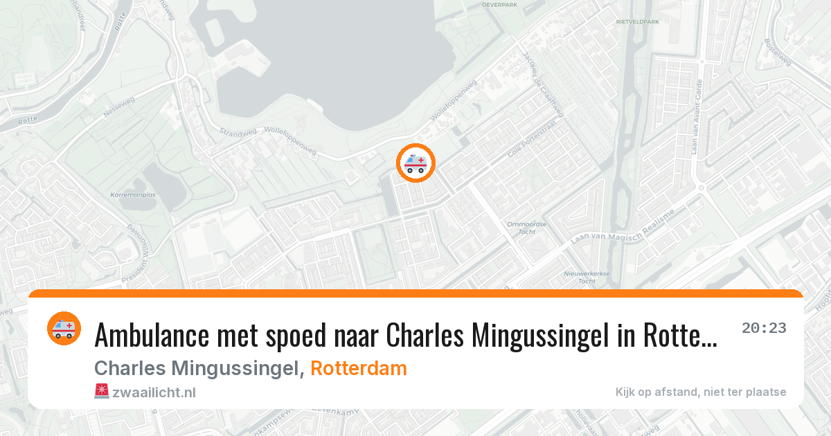 Ambulance met spoed naar Charles Mingussingel in Rotterdam — 11 aug 2026