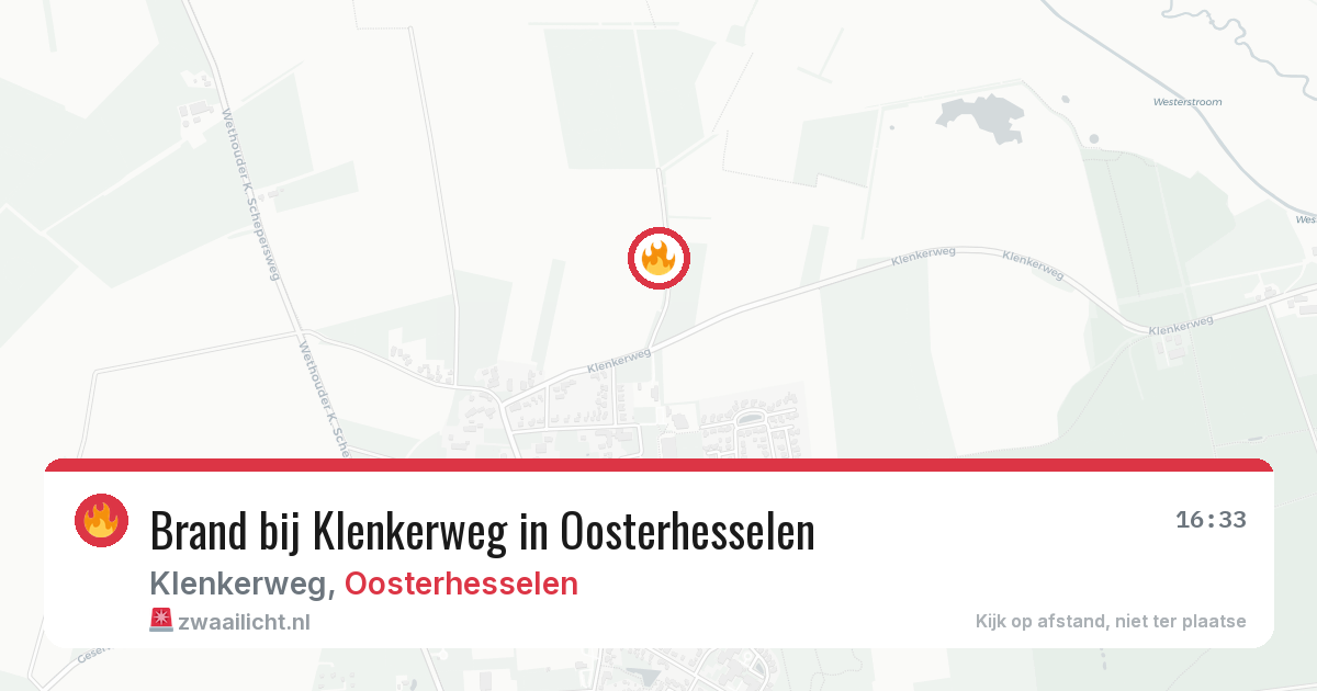 Brand bij Klenkerweg in Oosterhesselen — 18 apr 2026