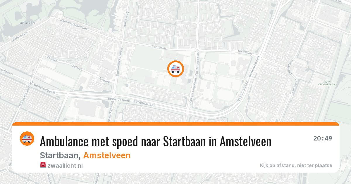 Ambulance met spoed naar Startbaan in Amstelveen — 11 aug 2026