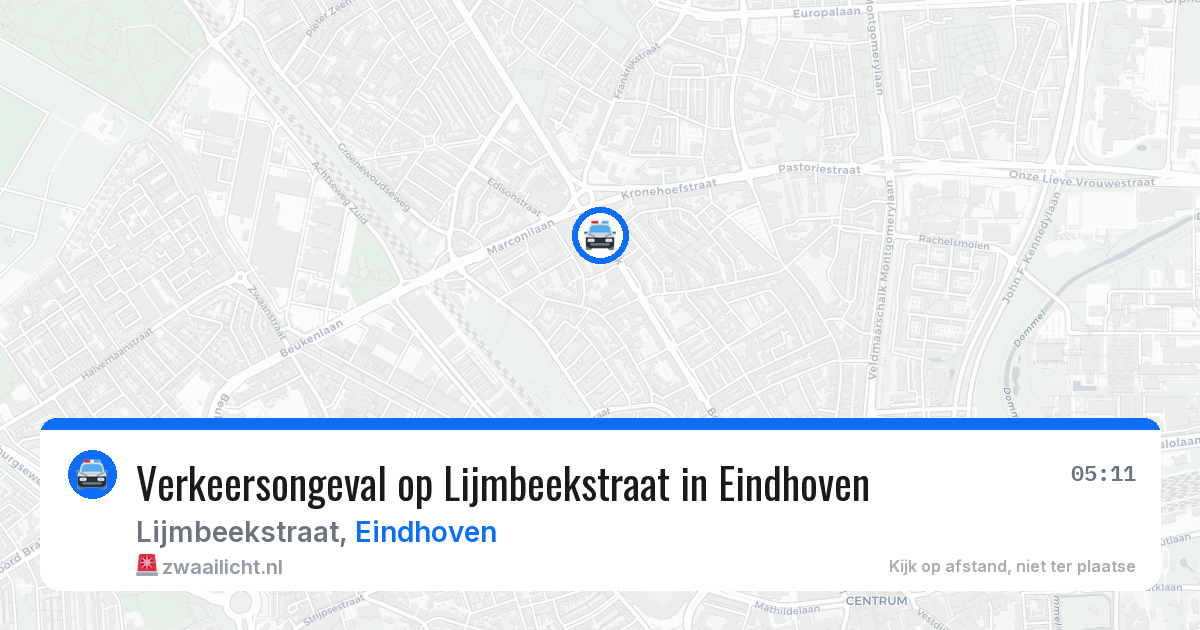 Verkeersongeval op Lijmbeekstraat in Eindhoven — 22 mrt 2026