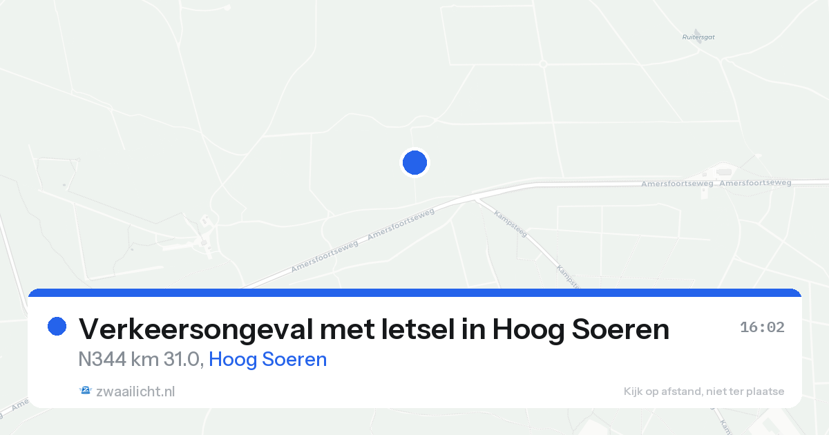 Verkeersongeval met letsel in Hoog Soeren — 22 aug 2026