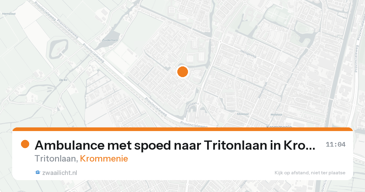 Ambulance met spoed naar Tritonlaan in Krommenie — 20 aug 2026