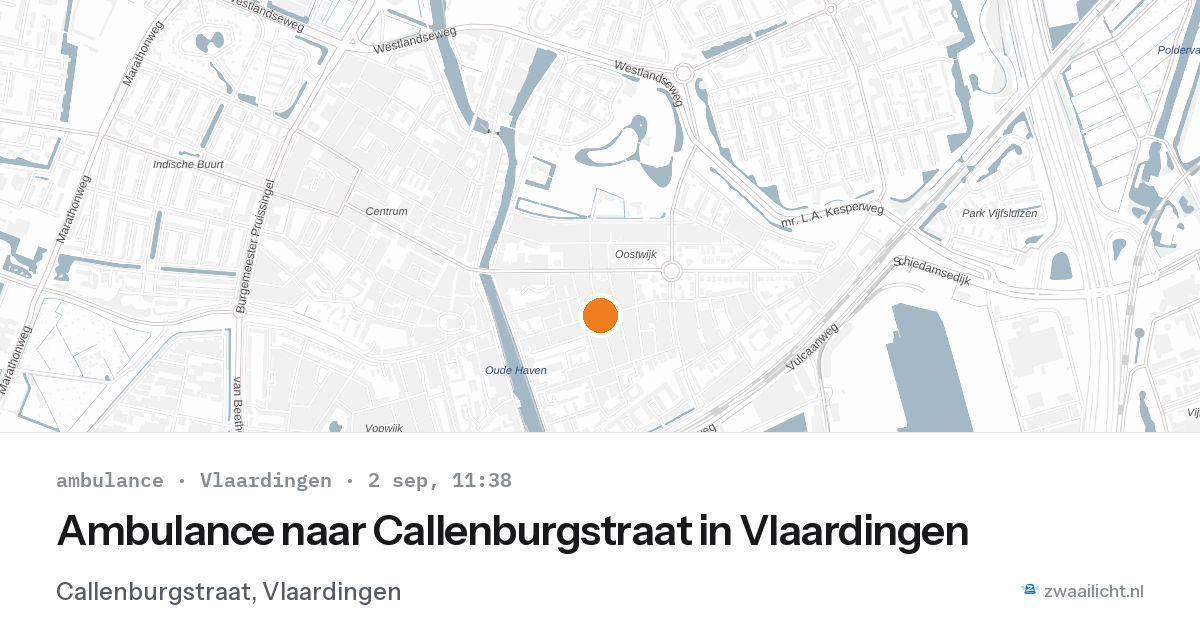 Ambulance naar Callenburgstraat in Vlaardingen — 2 sep 2026