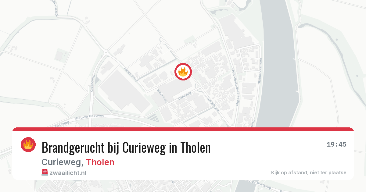 Brandgerucht bij Curieweg in Tholen — 21 jun 2026