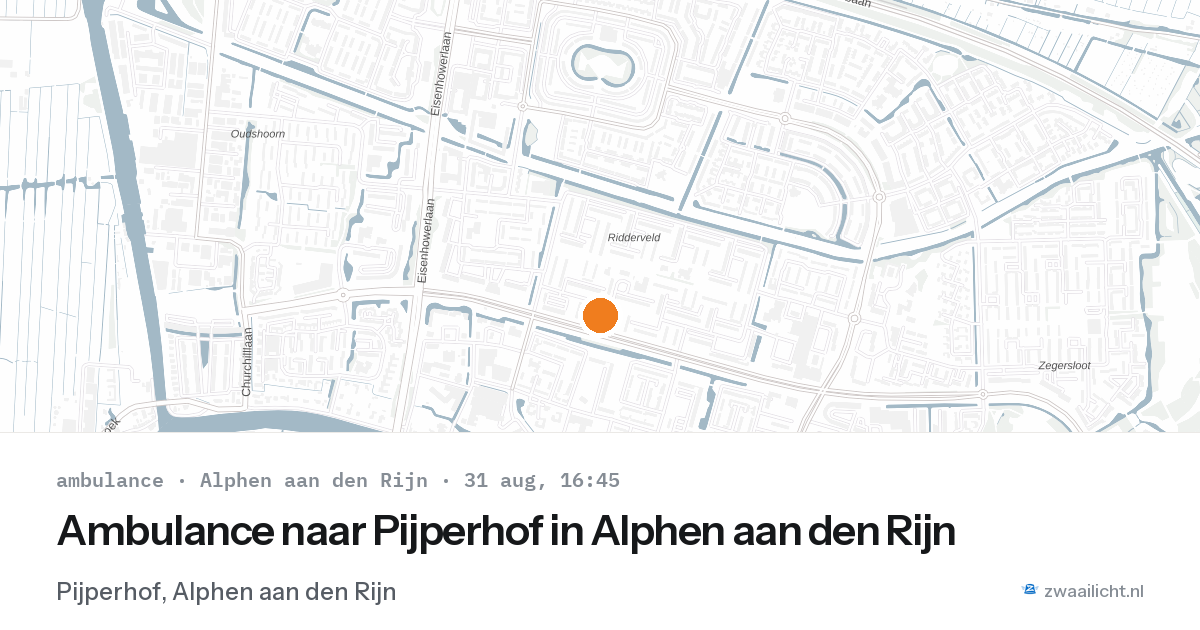 Ambulance naar Pijperhof in Alphen aan den Rijn — 31 aug 2026