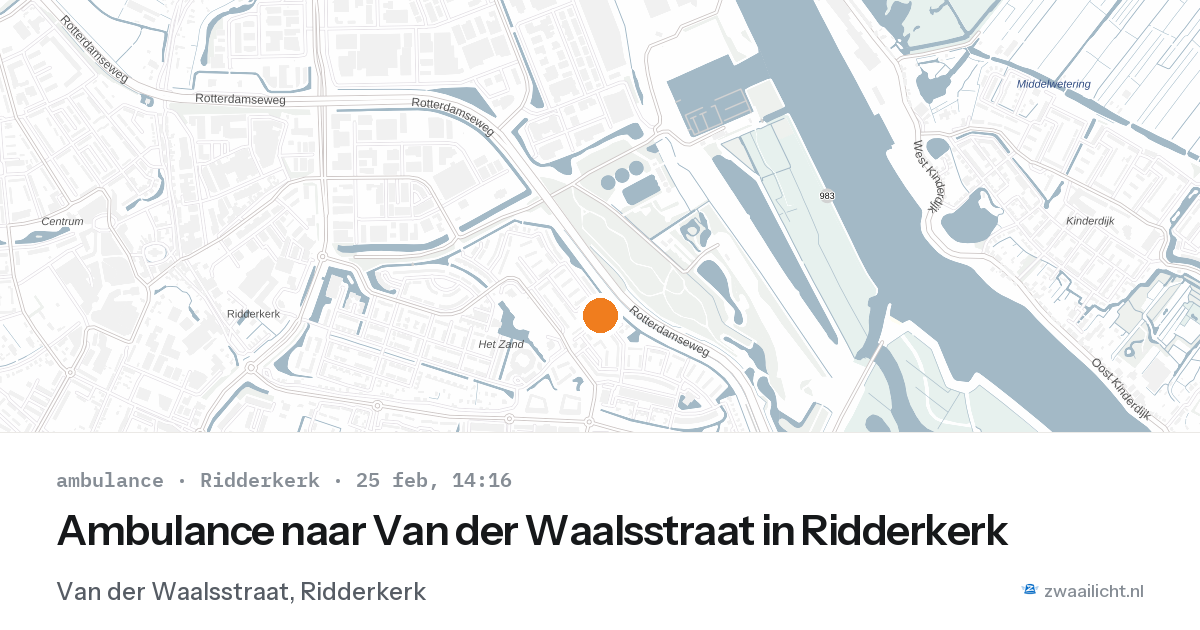 Ambulance naar Van der Waalsstraat in Ridderkerk — 25 feb 2026