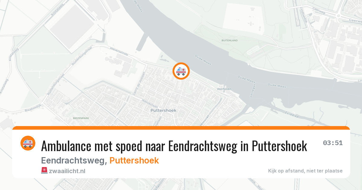Ambulance met spoed naar Eendrachtsweg in Puttershoek — 22 apr 2026