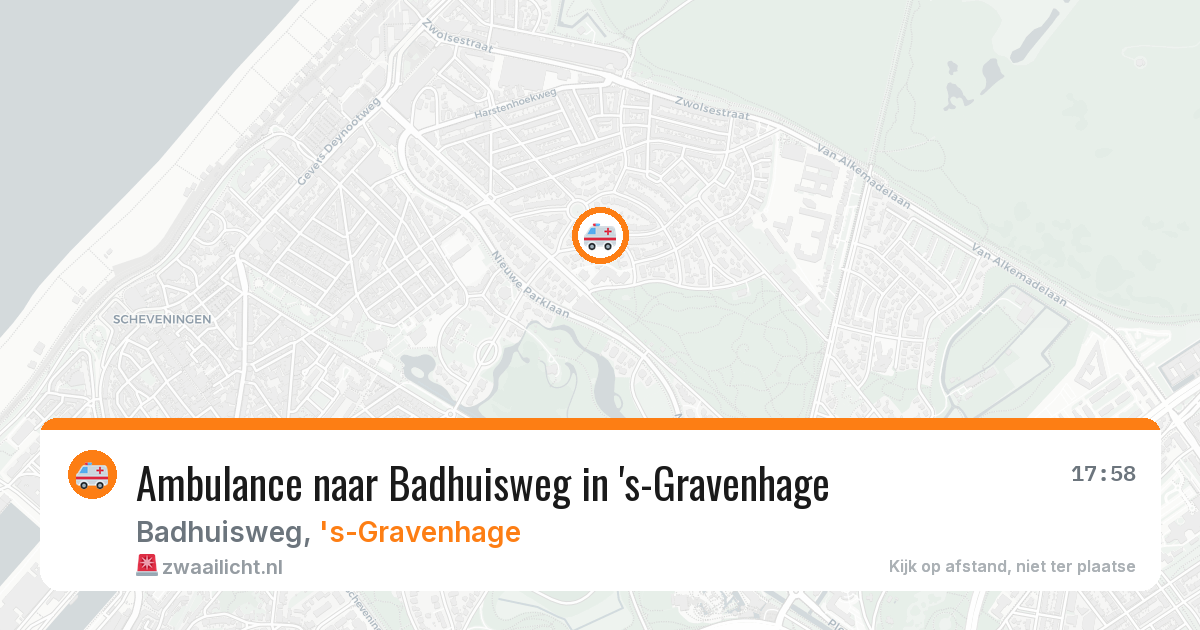 Ambulance naar Badhuisweg in 's-Gravenhage — 16 mrt 2026