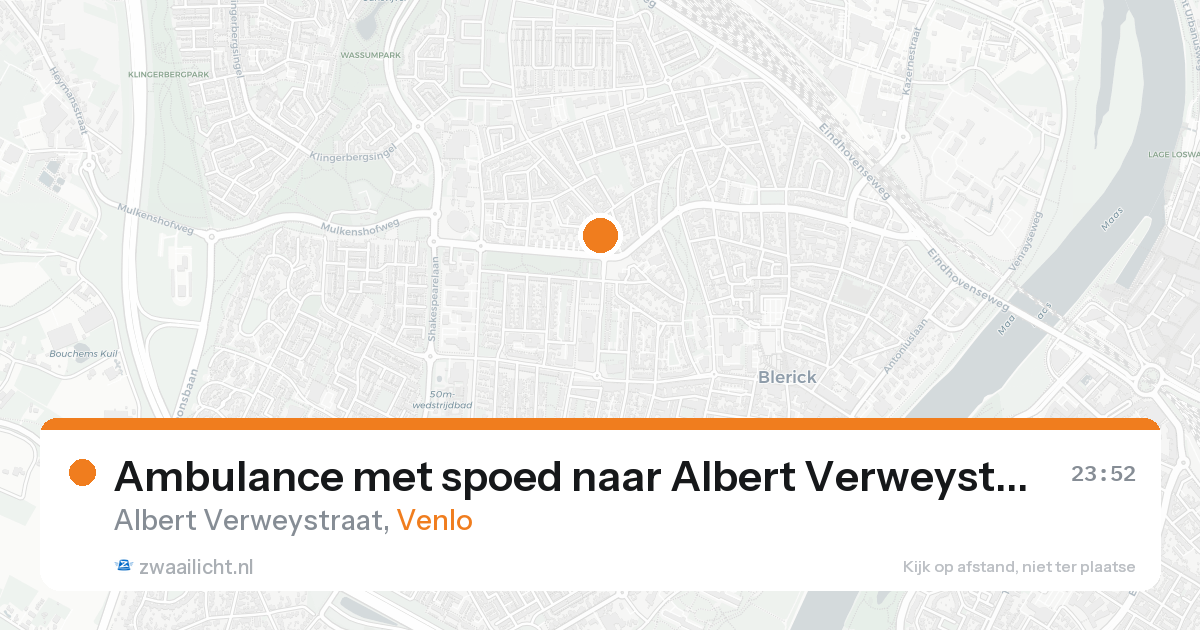 Ambulance met spoed naar Albert Verweystraat in Venlo — 14 aug 2026