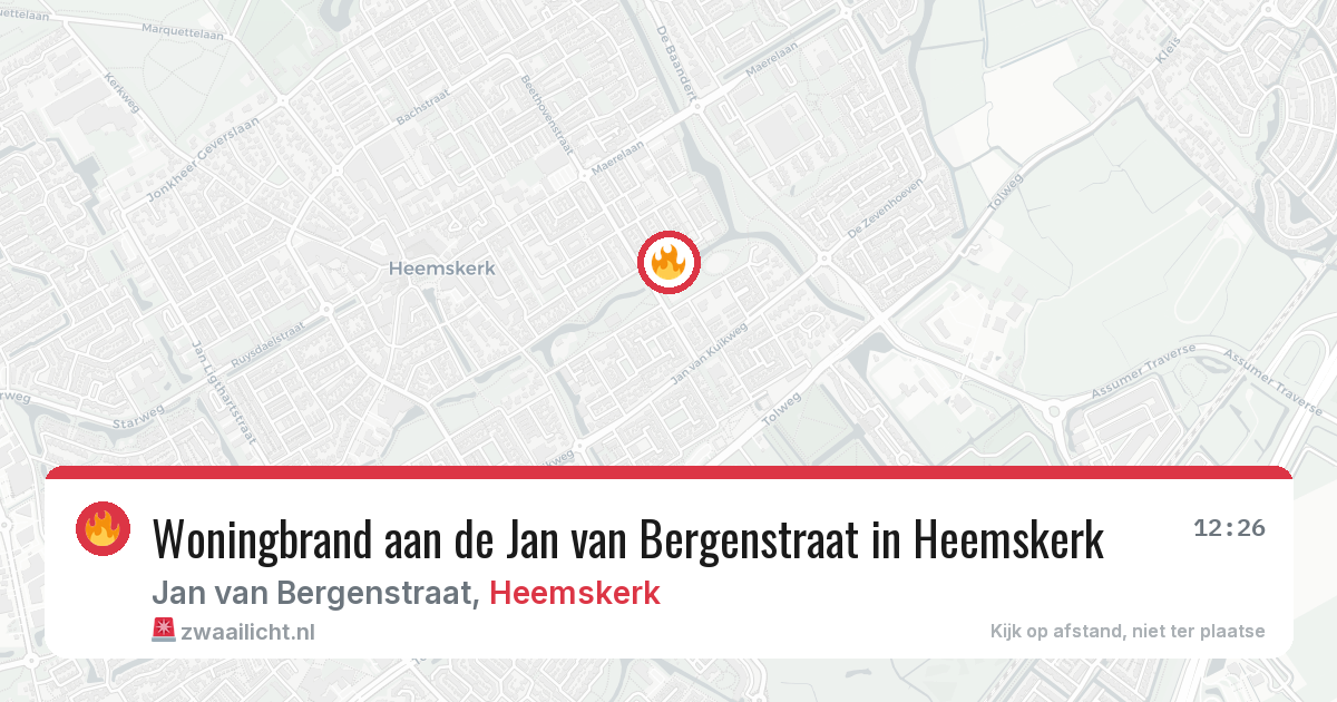 Woningbrand aan de Jan van Bergenstraat in Heemskerk — 29 mei 2026