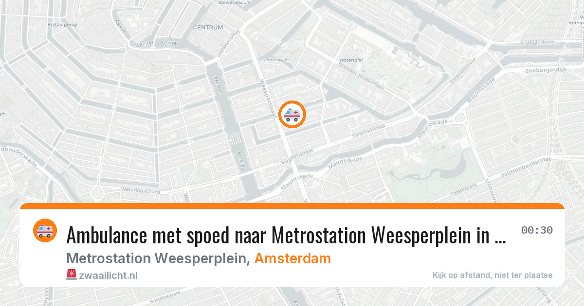 Ambulance met spoed naar Metrostation Weesperplein in Amsterdam — 18 mei 2026