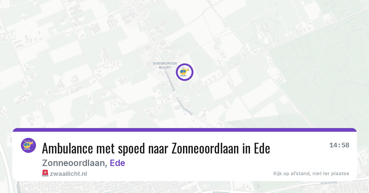 Ambulance met spoed naar Zonneoordlaan in Ede — 6 jul 2026