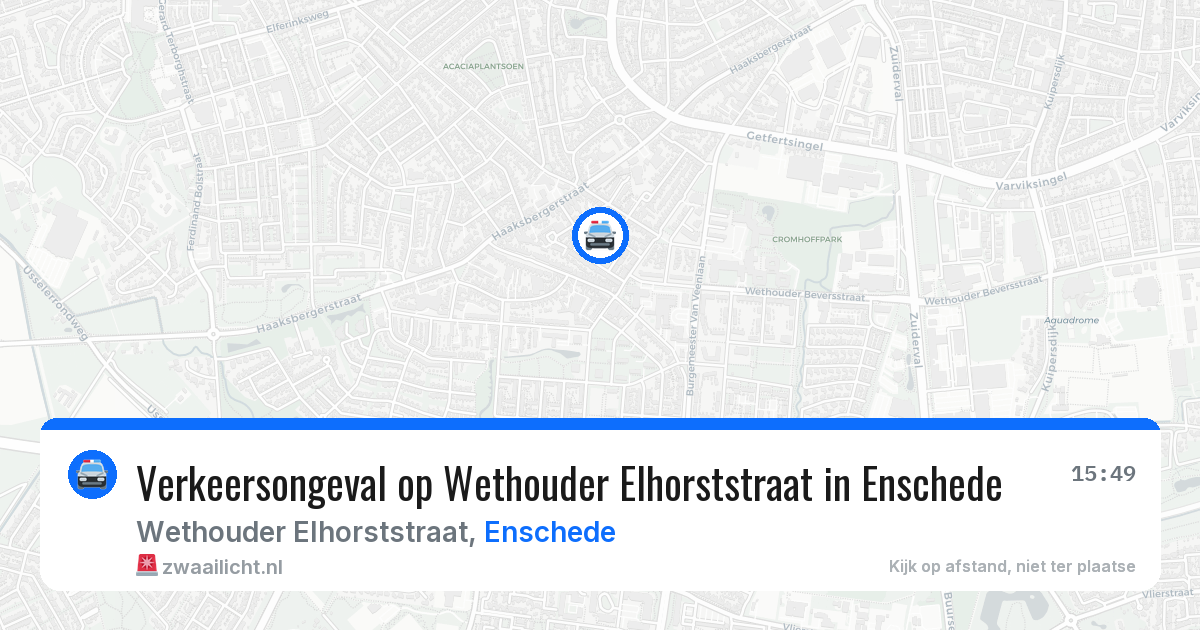 Verkeersongeval op Wethouder Elhorststraat in Enschede — 22 mei 2026