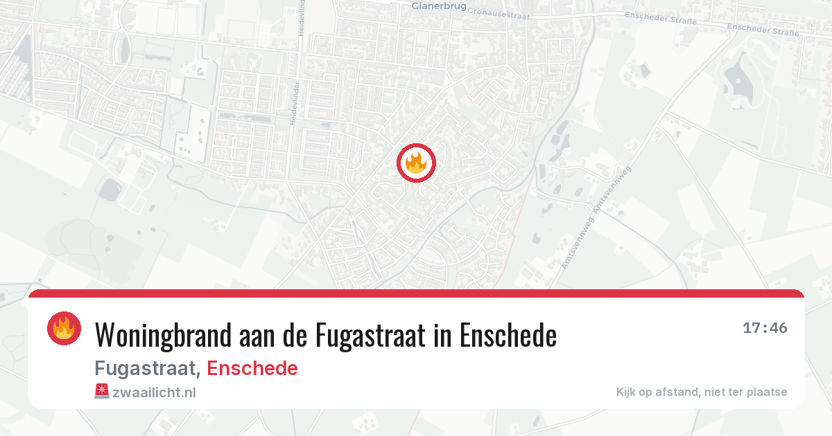 Woningbrand aan de Fugastraat in Enschede — 16 mei 2026