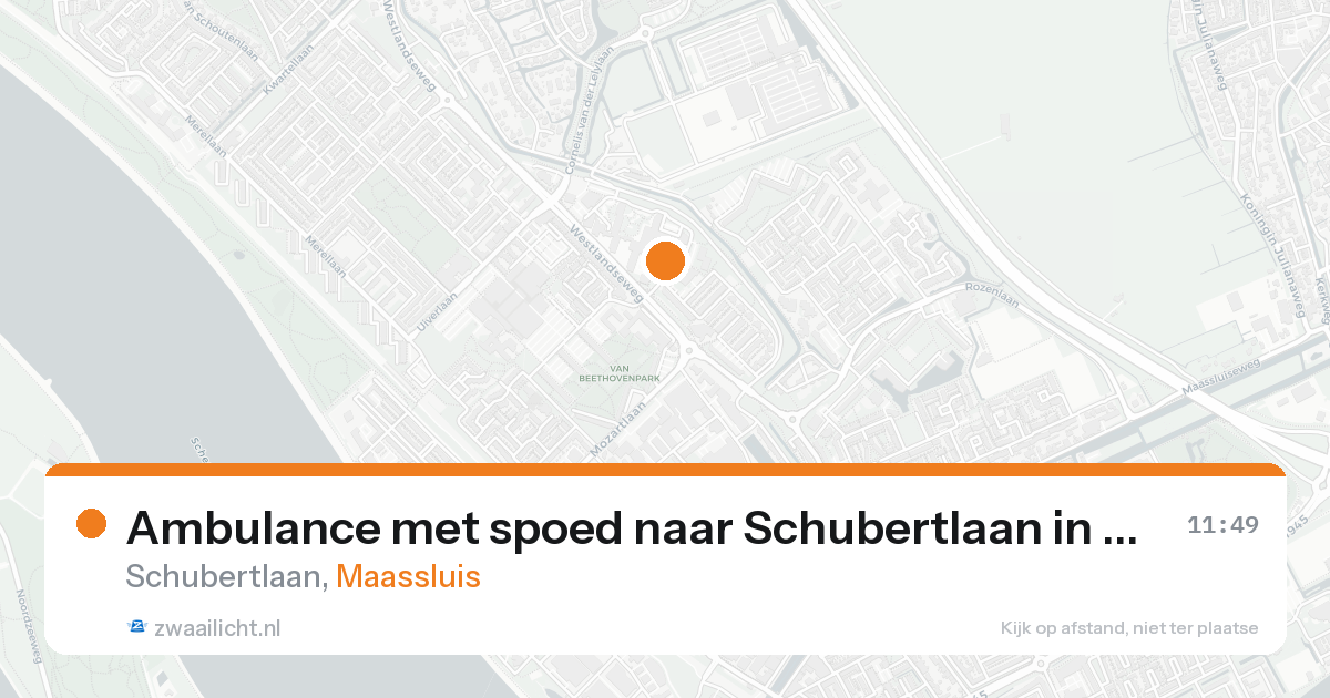 Ambulance met spoed naar Schubertlaan in Maassluis — 29 mei 2026