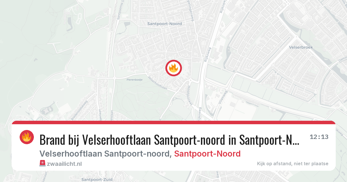 Brand bij Velserhooftlaan Santpoort-noord in Santpoort-Noord — 13 mrt 2026