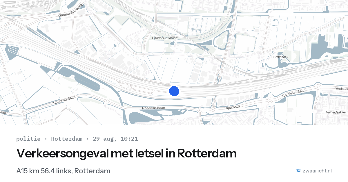 Verkeersongeval met letsel in Rotterdam — 29 aug 2026