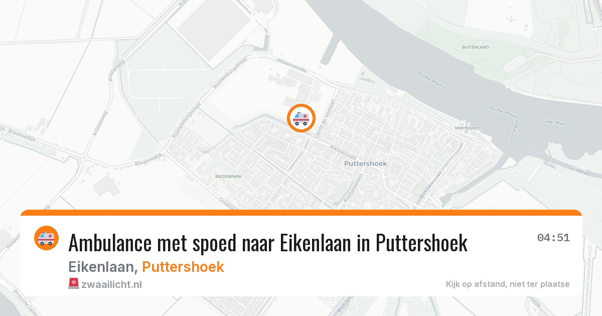 Ambulance met spoed naar Eikenlaan in Puttershoek — 30 jul 2026