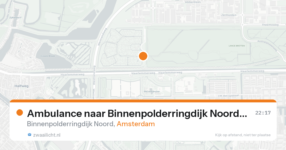 Ambulance naar Binnenpolderringdijk Noord in Amsterdam — 25 aug 2026